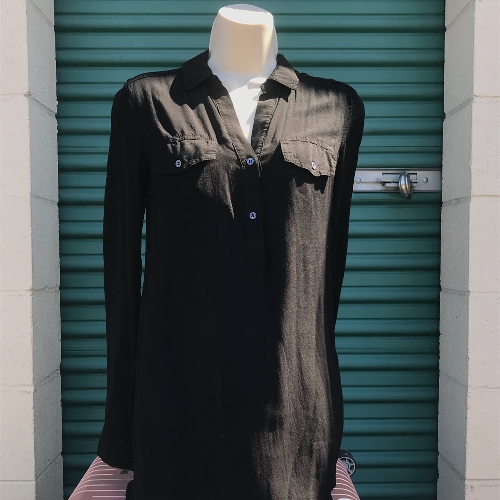 James Perse Black Blouse/Button Down Shirt Size 0